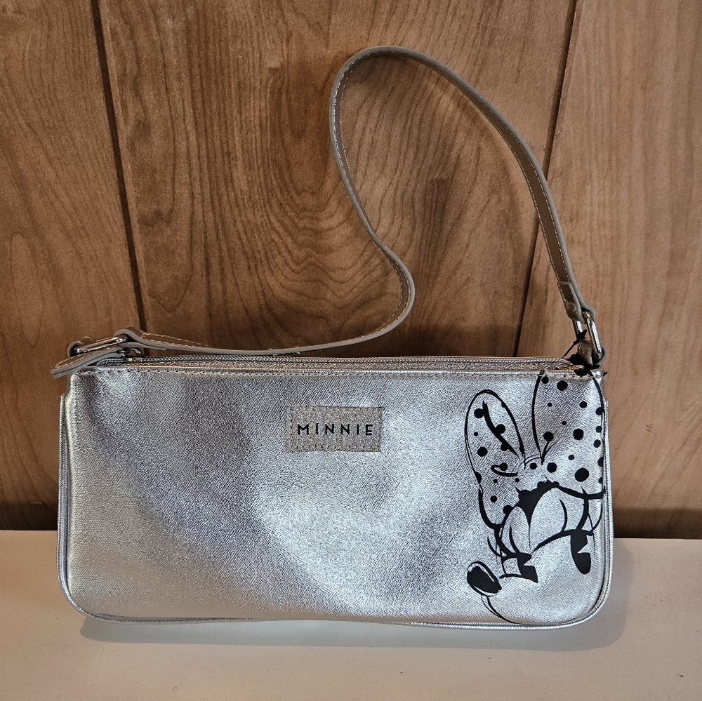 Danielle Nicole DANI By Disney Minnie Mouse Wink Baguette Purse In Silver